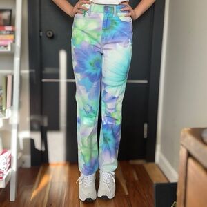 BDG Urban Outfitters High-Waisted Multicolor Purple/Blue/Green Pants